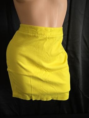 Banana Republic Lemon Yellow Fitted Mini Skirt